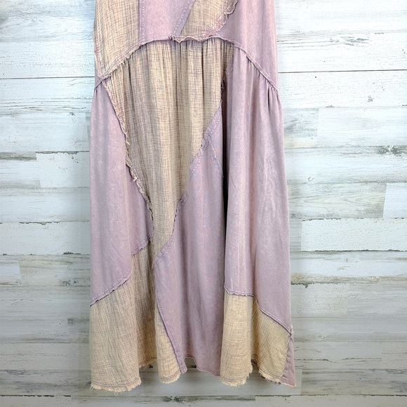 Oli & Hali Boho Oversized Patchwork Cotton Dress Raw Seam Lagenlook L - Picture 8 of 13